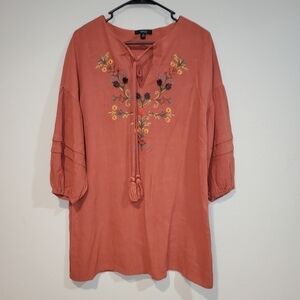 Burnt orange linen Blend tunic